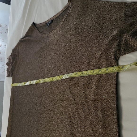 Eileen Fisher Brown And Black Metallic Boxy Short Sleeve Tunic. Fit Oversized M - Picture 3 of 5